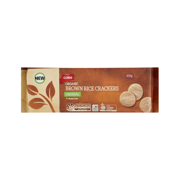 Buy Coles Organic Brown Rice Crackers Original Coles