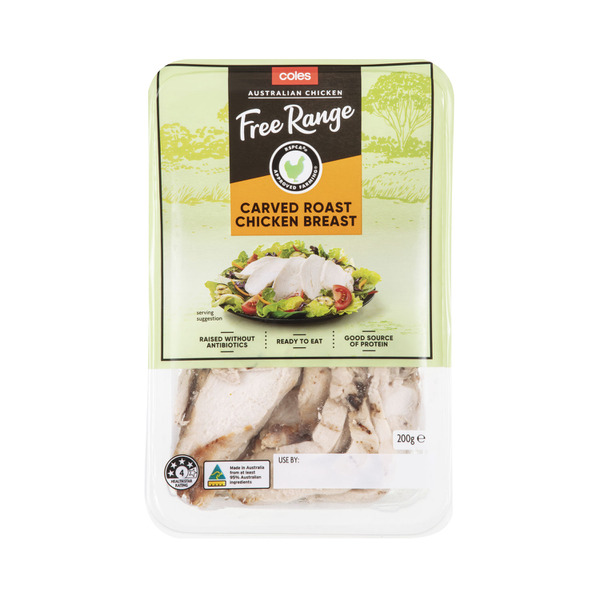 Buy Coles Free Range Chicken Breast Carved Roast 200g Coles