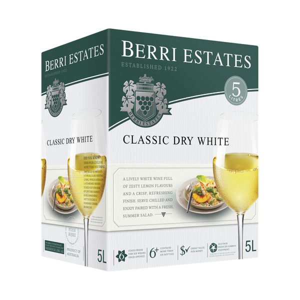 Buy Berri Classic Dry White Cask 5L 1 Each Coles