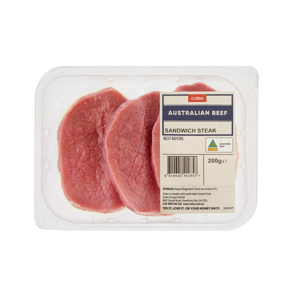 Buy Coles No Added Hormone Beef Sandwich Steak 200g Coles