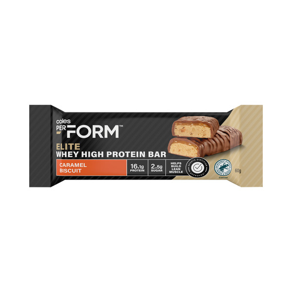 Buy Coles Perform Elite Whey High Protein Bar Caramel Biscuit G Coles