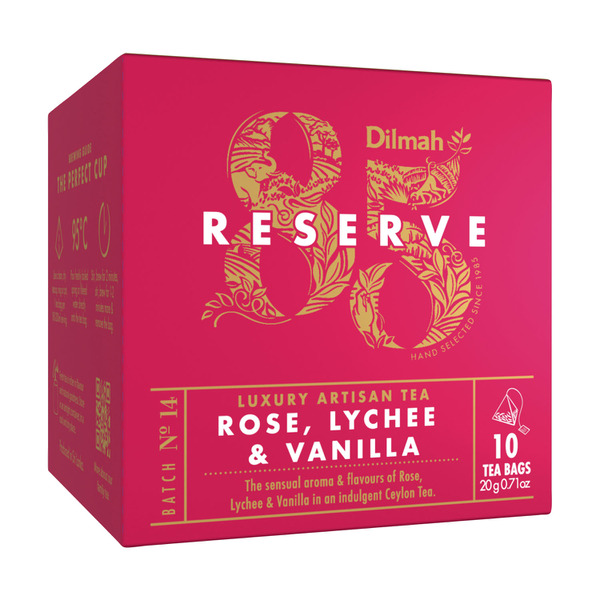 Buy Dilmah 85 Reserve Black Tea With Rose Lychee Vanilla 10 Pack Coles