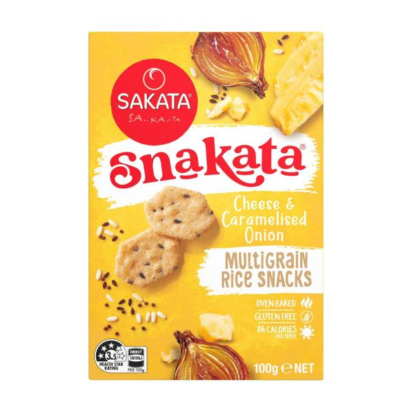 Buy Snakata Rice Snack Crackers Cheese Onion Multigrain G Coles