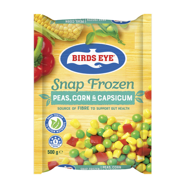 Calories in Birds Eye Snap Frozen Peas Corn Capsicum