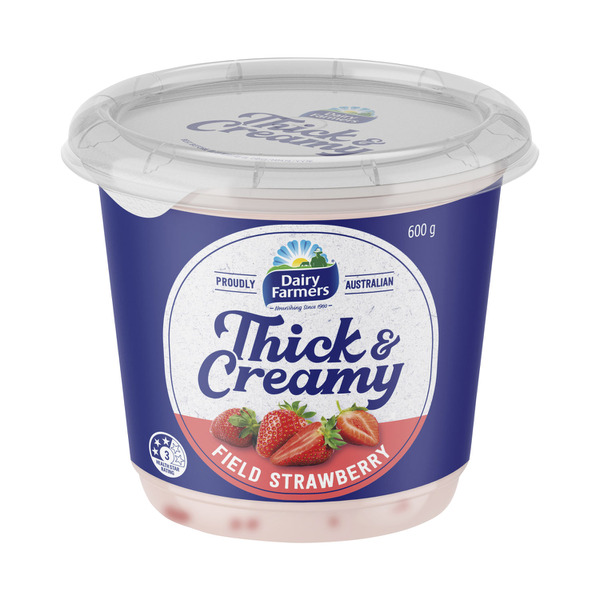 Buy Dairy Farmers Thick & Creamy Yoghurt Strawberry 600g | Coles