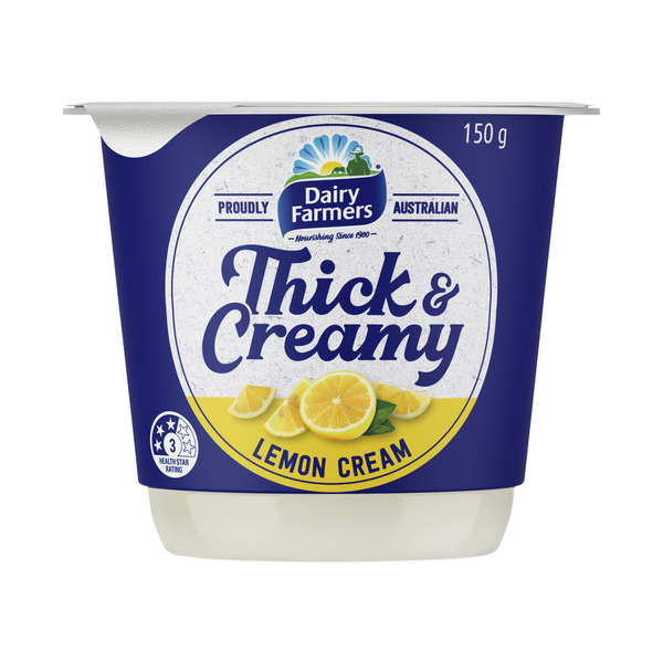 Buy Dairy Farmers Thick & Creamy Lemon Cream Yoghurt 150g | Coles