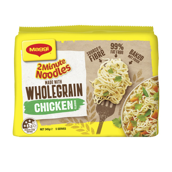 Maggi 2 Minute Instant Noodles Wholegrain Chicken Flavour 5 Pack