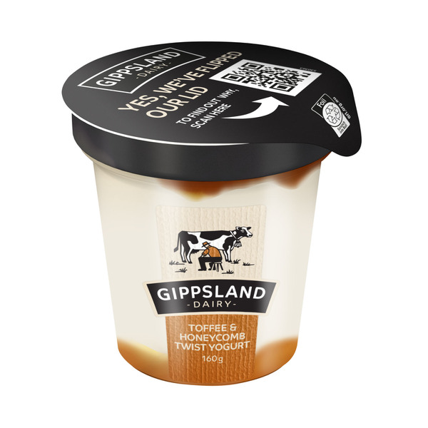 Gippsland Dairy Toffee & Honeycomb Twist Yoghurt | 160g