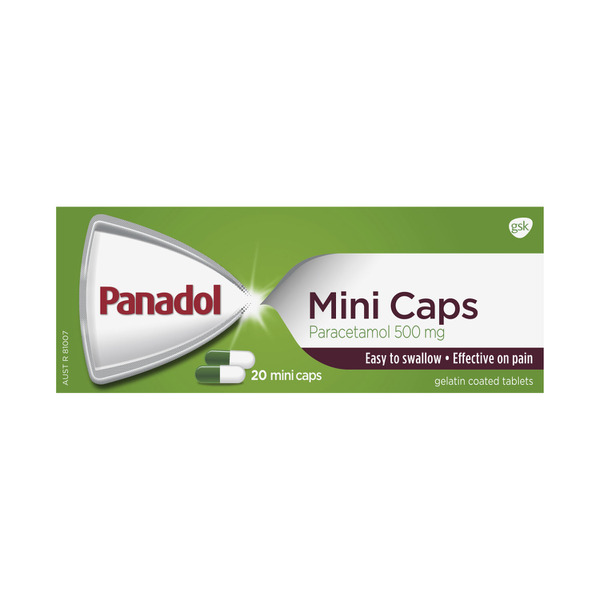 Panadol Mini Caps for Pain Relief Paracetamol 500mg | 20 pack