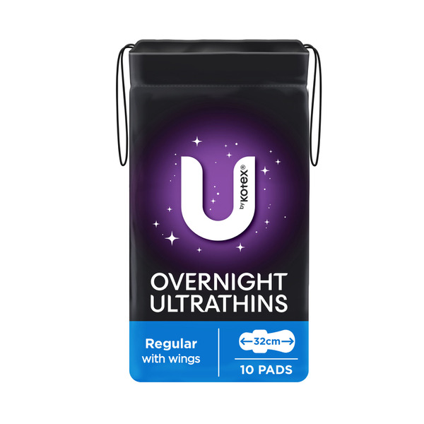 U by Kotex Overnight Ultrathin Pads with Wings 10 pack