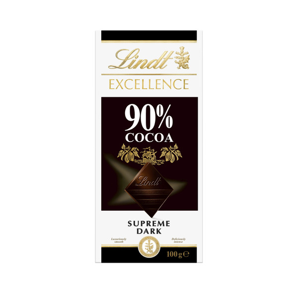 Calories in Lindt Excellence 90% Cocoa Dark Chocolate Block