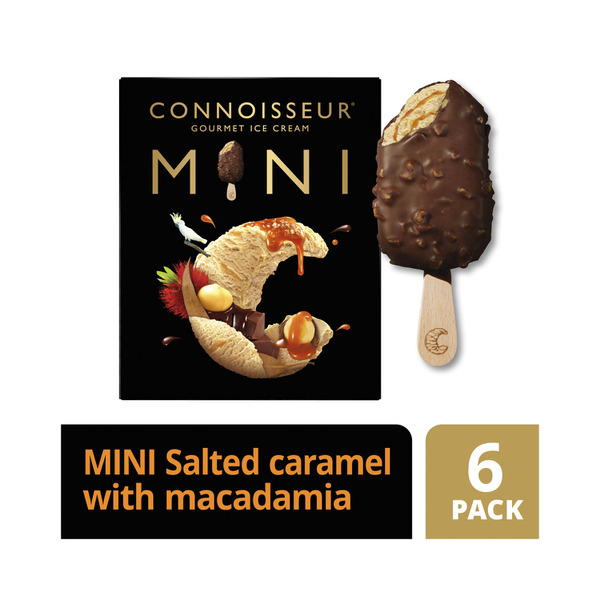 Connoisseur Ice Cream Mini Salted Caramel & Macadamia 6 Pack