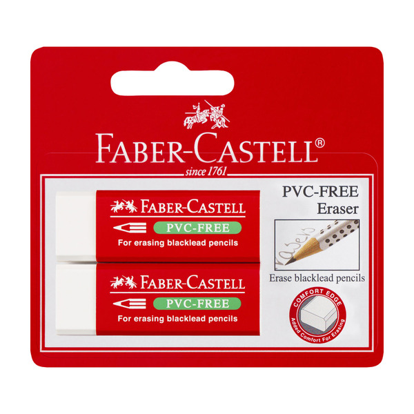 Faber-Castell PVC Free Eraser 2 pack