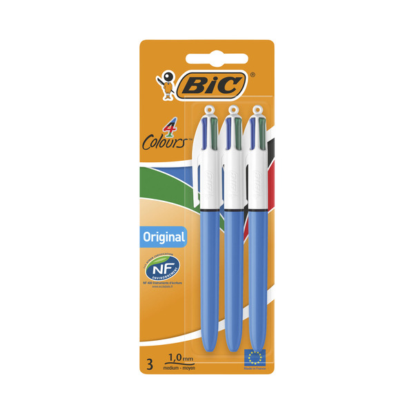 Bic 4 Colour Pens 3 pack