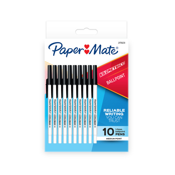 Paper Mate Kilometrico Pens Black 10 pack