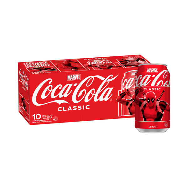 Coca-Cola Classic Soft Drink Multipack Cans 10x375mL