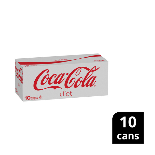 Calories in Coca-Cola Diet Coke Soft Drink Multipack Cans 10x375mL
