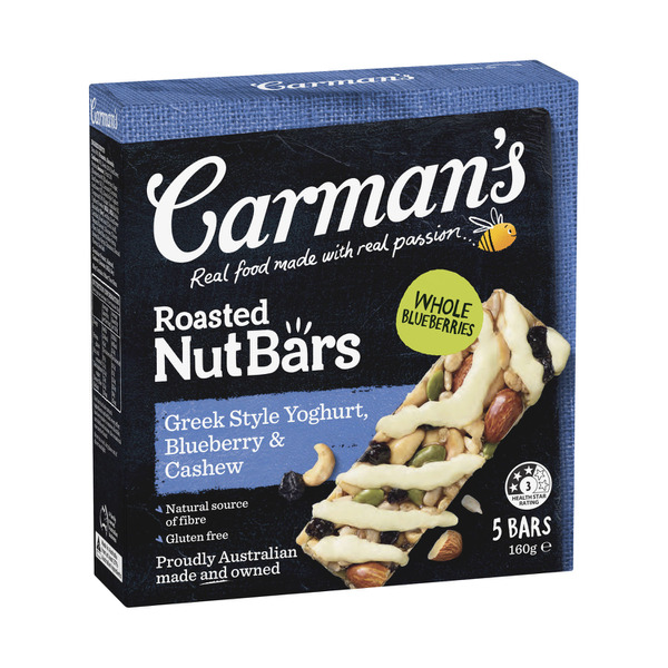 Carman's Greek Style Yoghurt & Blueberry Nut Bars 5 pack