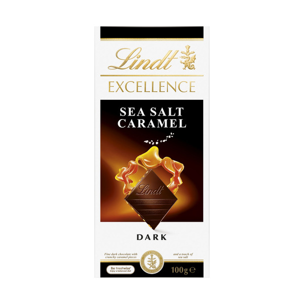 Lindt Excellence Sea Salt Caramel Dark Chocolate Block