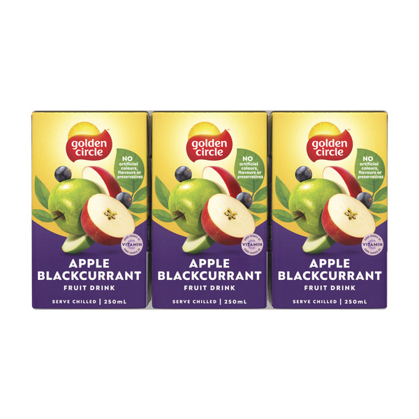 Golden Circle Apple Blackcurrant Fruit Drink LunchBox Multipack Poppers  6x250mL