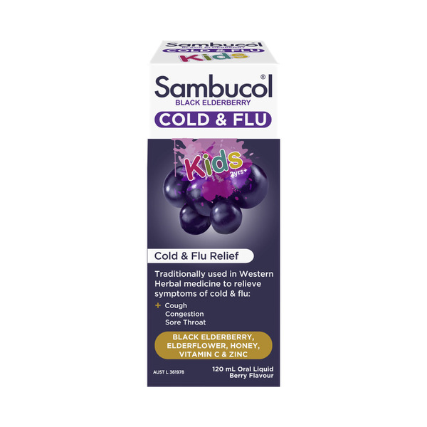 Sambucol Black Elderberry Cold & Flu Kids Liquid | 120mL