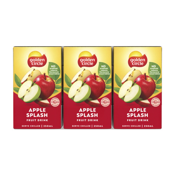 Golden Circle Apple Splash Fruit Drink Lunch Box Multipack Poppers 6x250mL