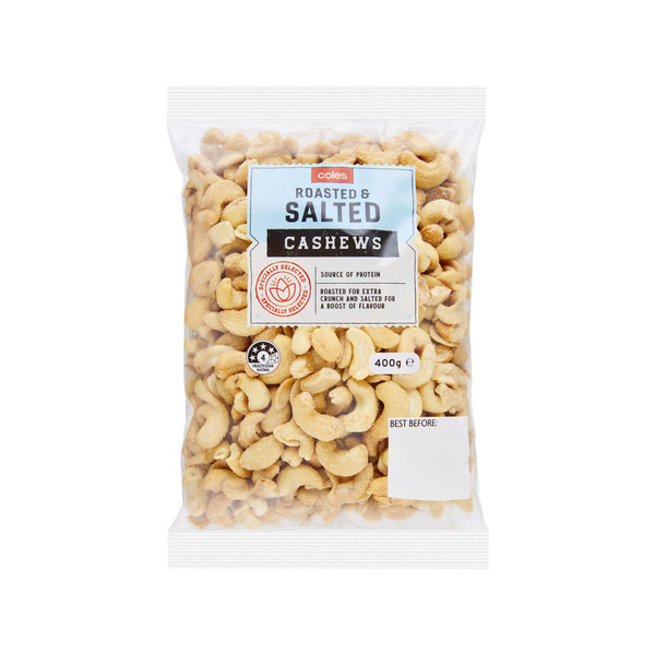 COLES ROASTED & SALTED CASHEWS