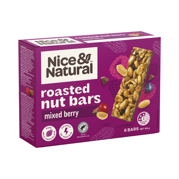 Nice & Natural Mixed Berry Roasted Nut Bars 6 pack