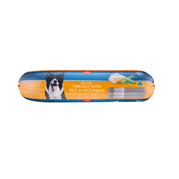 Coles Adult Chilled Fresh Dog Food Roll Chicken & Rice | 3kg