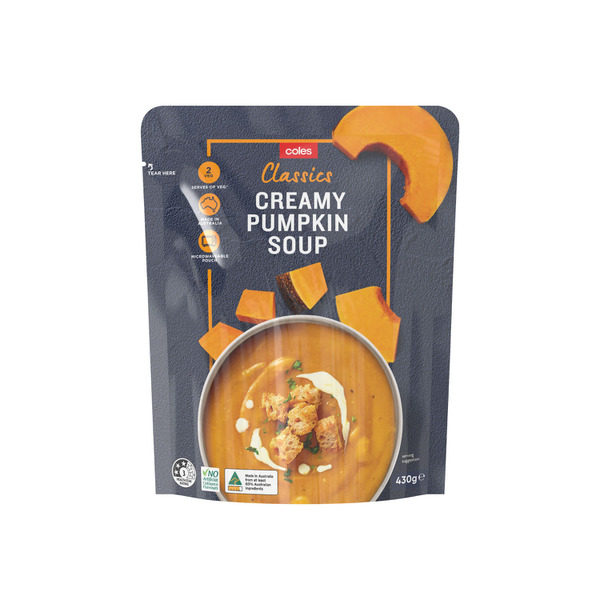 Buy Coles Creamy Pumpkin Soup Pouch 430g Coles