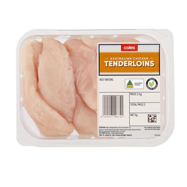 Coles RSPCA Approved Chicken Tenderloins | approx. 600g each