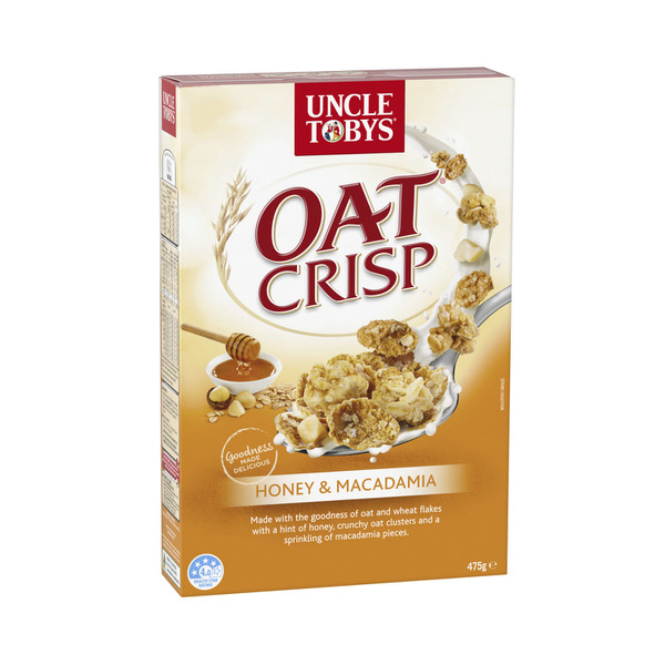 Calories in Uncle Tobys Oat Crisp Cereal Honey & Macadamia