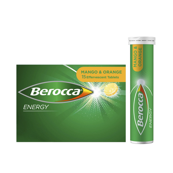 Berocca Energy Vitamin B & C Mango & Orange Flavour Effervescent Tablets