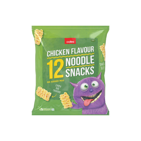 Buy Coles Chicken Flavour Noodle Snacks 12pack 300g Coles