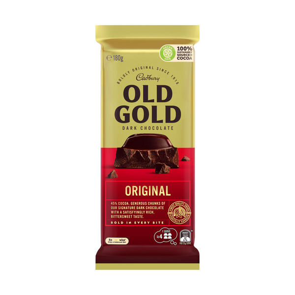 Cadbury Old Gold Original Dark Chocolate Block 180g