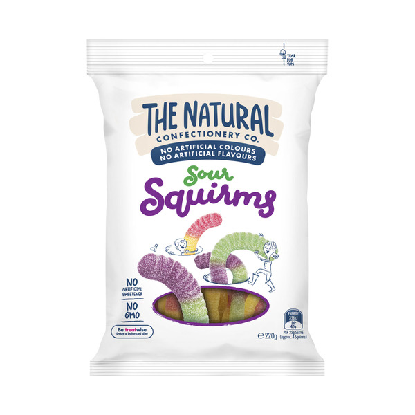 The Natural Confectionery Co. Sour Squirms Lollies