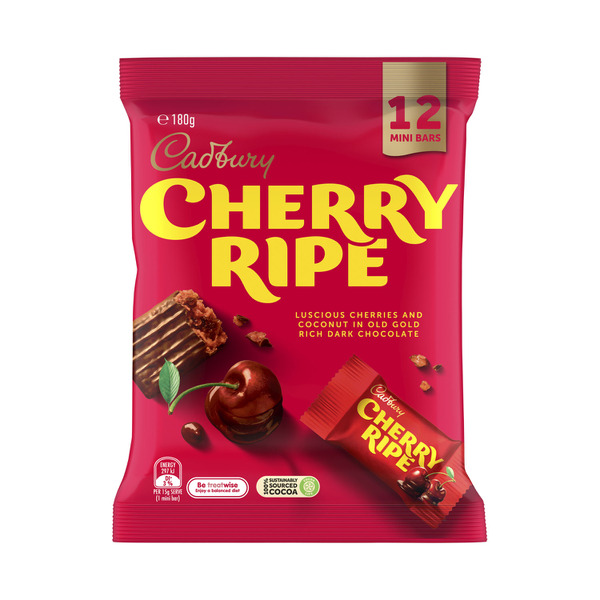 Cadbury Cherry Ripe Chocolate Sharepack 12 Mini Bars