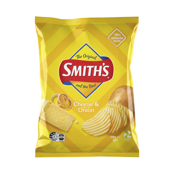 Smith's Crinkle Cut Cheese & Onion Potato Chips 170g