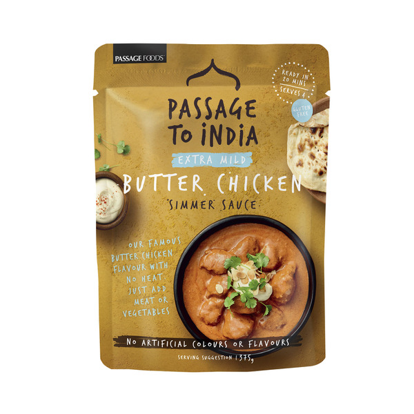 Passage Foods Passage To India Butter Chicken Simmer Sauce Pouch Extra Mild