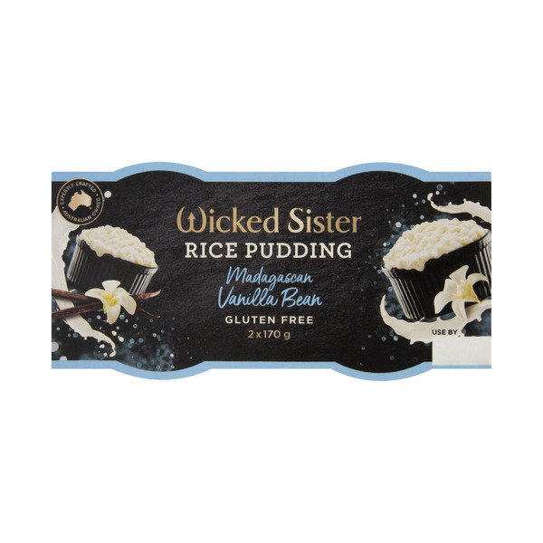 Calories in Wicked Sister Vanilla Bean Rice Pudding 2x170g