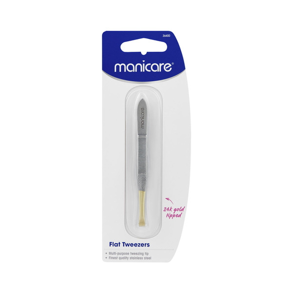 Manicare Gold Tip Flat Tweezer