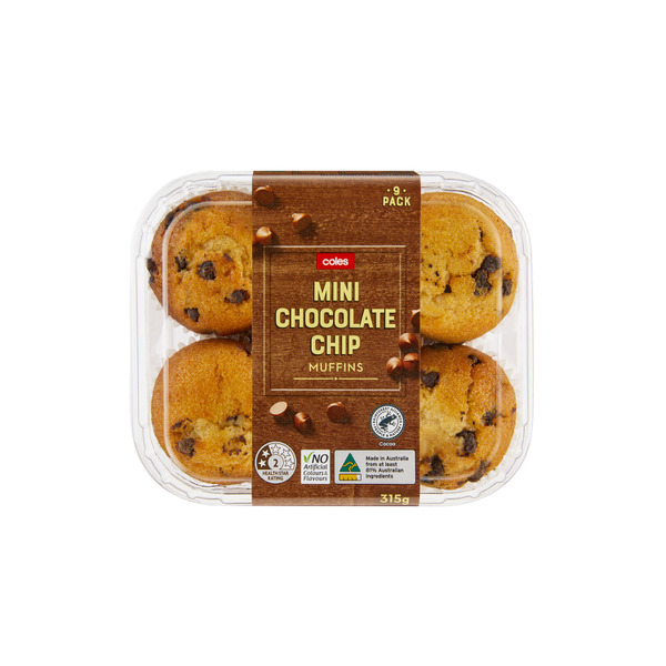 Coles Mini Chocolate Chip Muffins | 9 Pack