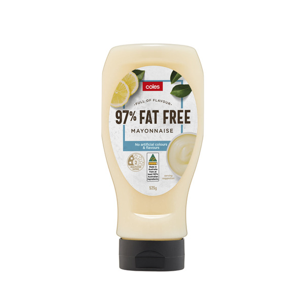 Buy Coles 97 Fat Free Mayonnaise 525g Coles