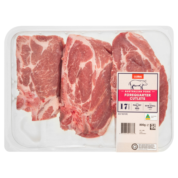 Buy Coles Pork Forequarter Cutlets approx. 750g each Coles