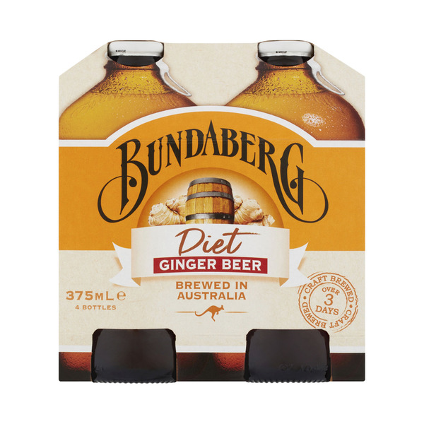 Calories in Bundaberg Brewed Drink Ginger Beer Diet 4x375mL