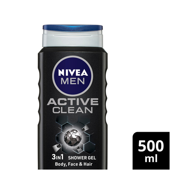 Nivea Men Active Clean Shower Gel & Body Wash + Active Charcoal