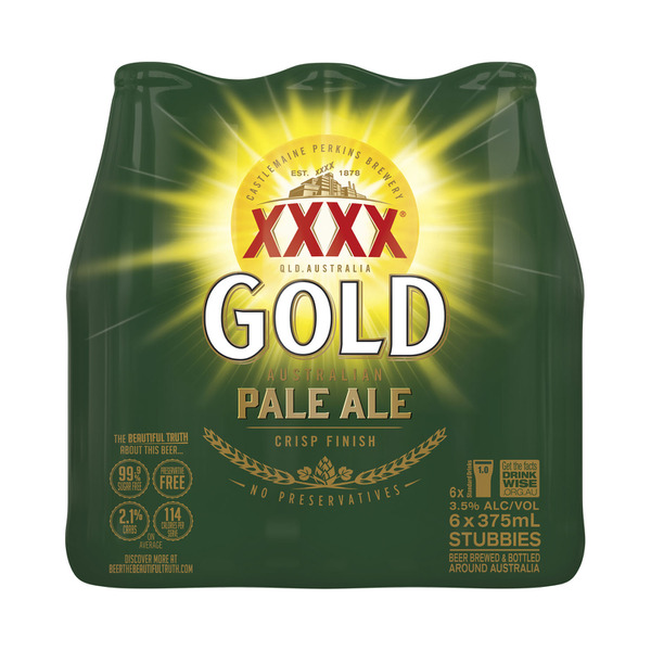 Buy Xxxx Gold Pale Ale Bottle 375ml 6 Pack Coles
