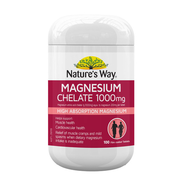 Nature's Way Magnesium Chelate 1000mg Tablets