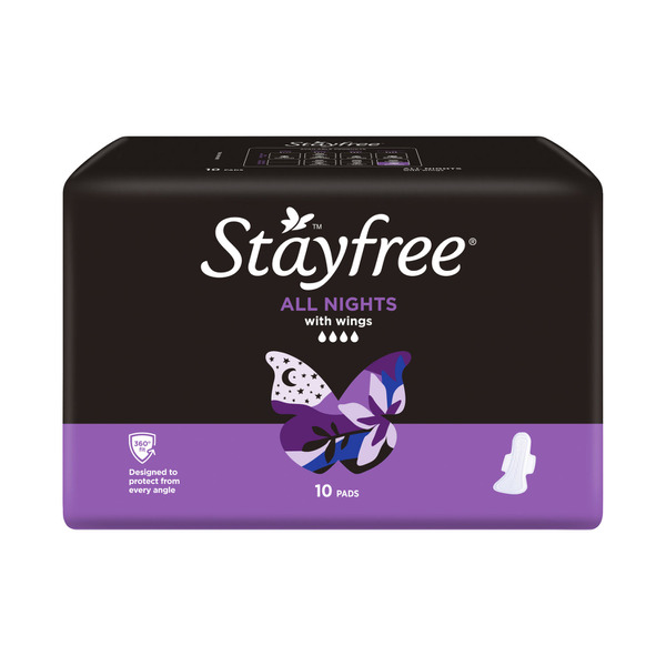 Stayfree All Nights Regular Pads With Wings