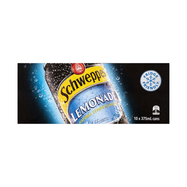 Calories in Schweppes Lemonade Soft Drink Cans 10x375mL